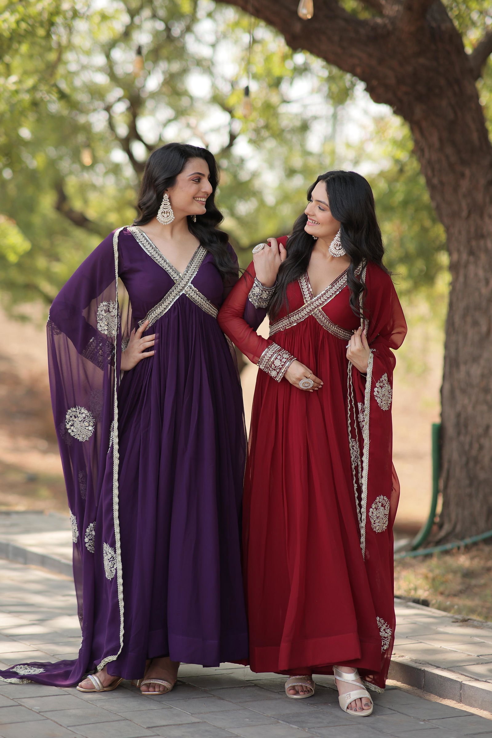 KA 1107 aux Blooming Embroidery Gown With Dupatta Wholesale Shop In Surat
